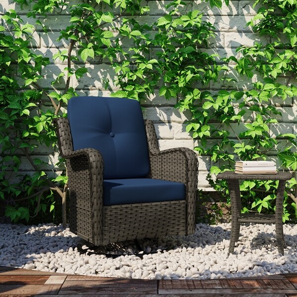 Patio Rattan Chairs Swivel Rocker