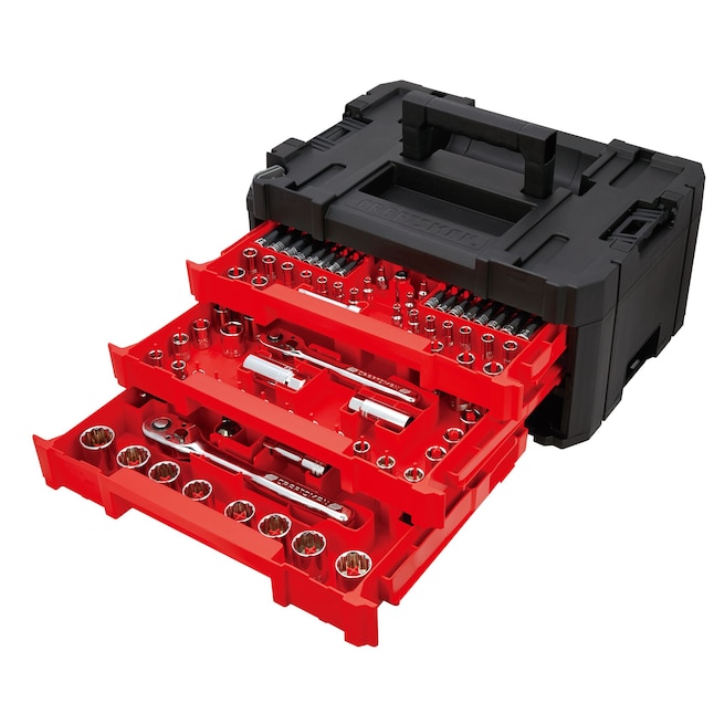 262-Piece Standard (SAE) and Metric Combination Polished Chrome Mechanics Tool Set (1/4-in; 3/8-in; 1/2-in;)