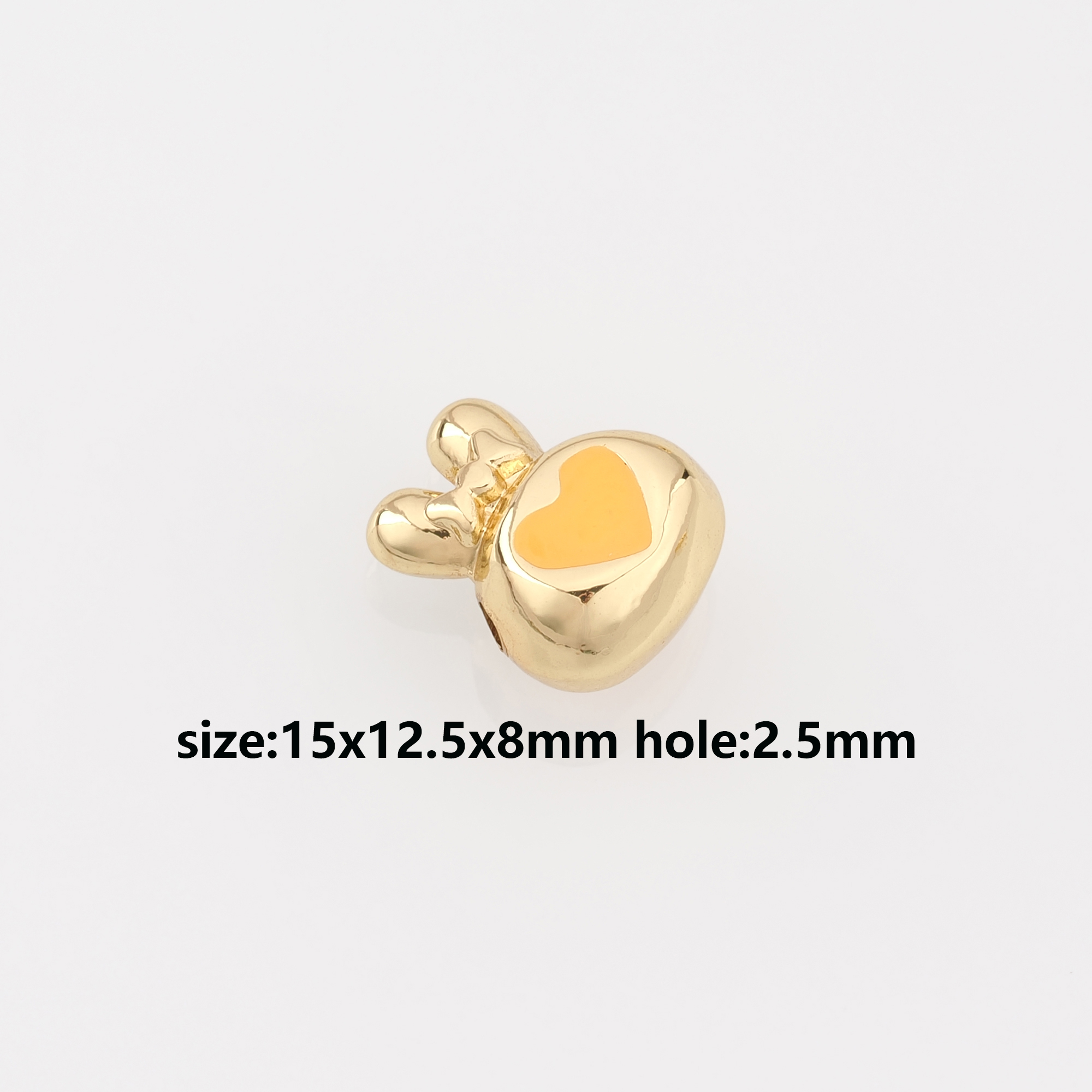 18K Gold Filled Rabbit Spacer Beads,Enamel Animal Charm,Benedict Bead for Bracelet Jewelry Necklace Making Supply