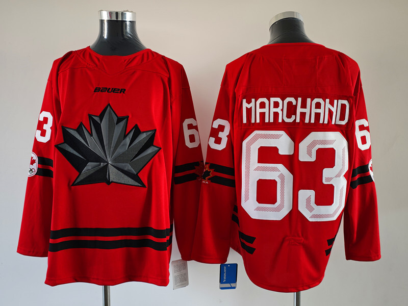 Men's Canada Hockey Brad Marchand #63 Red 2026 Winter Olympics Jersey