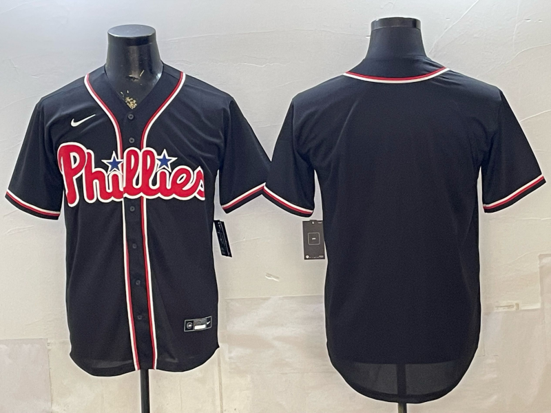 Men's Philadelphia Phillies Fashion Replica Black Out Jersey