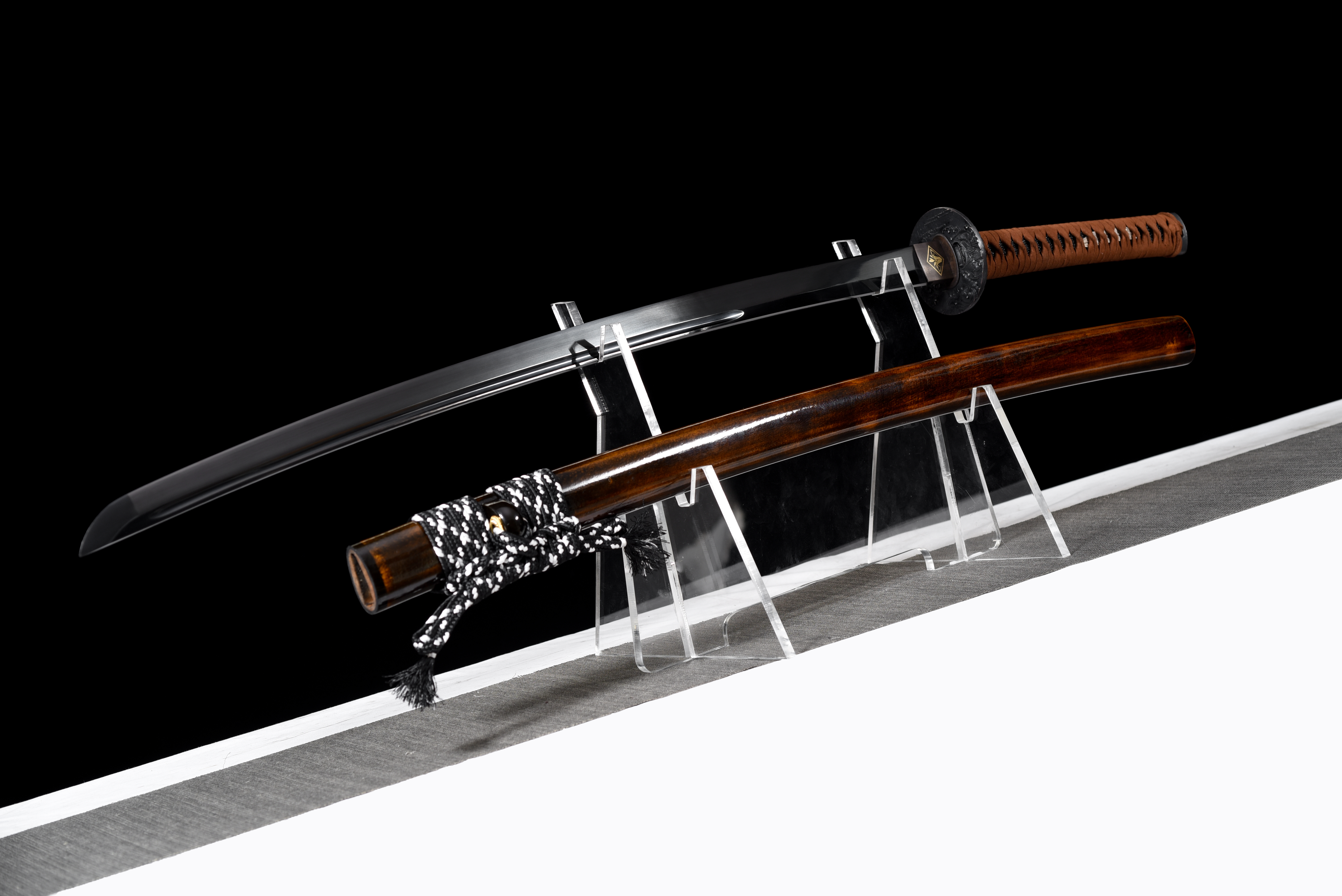 Black Wave Katana – Manganese Steel, Black Baked, Full Tang