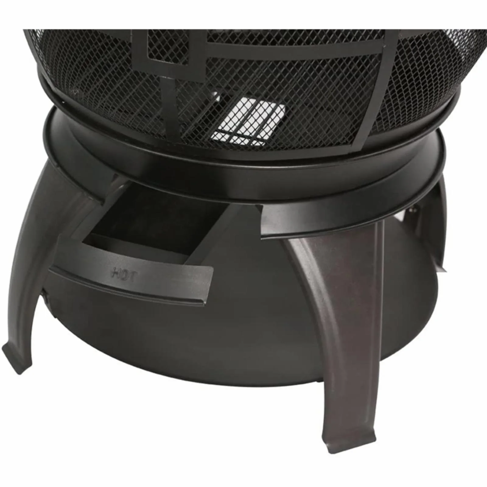 Bali Outdoors 45in Chimenea Fireplace Wooden Fire Pit Cast Iron , Brown-Black