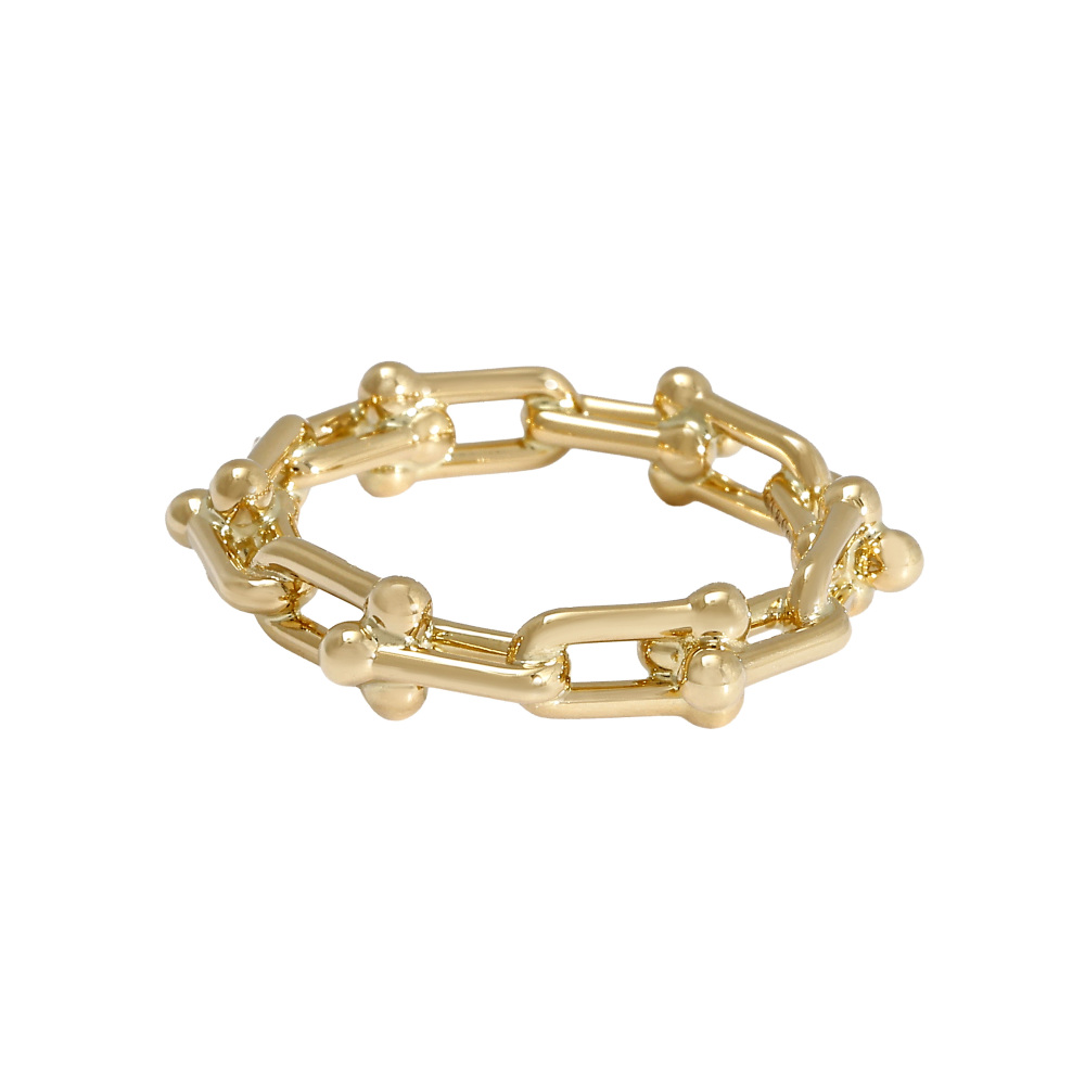Tiffany & Co. Hardware Microlink Ring 18K Yellow Gold 72667344