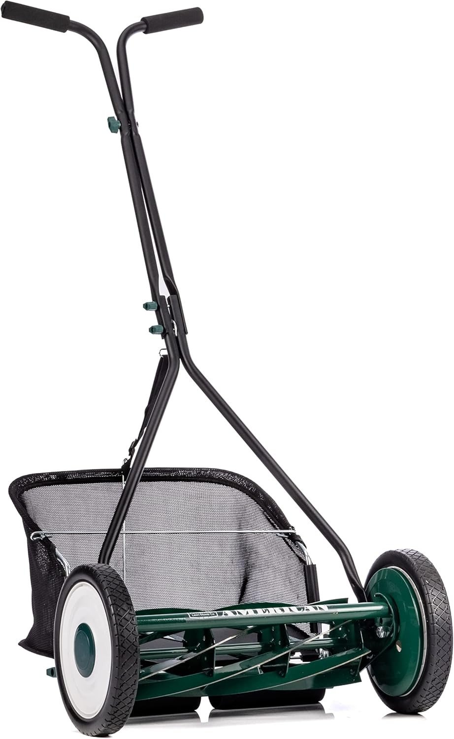 16-inch 7-Blade Reel Mower with Grass Catcher, Specialty Grass Mower, Green