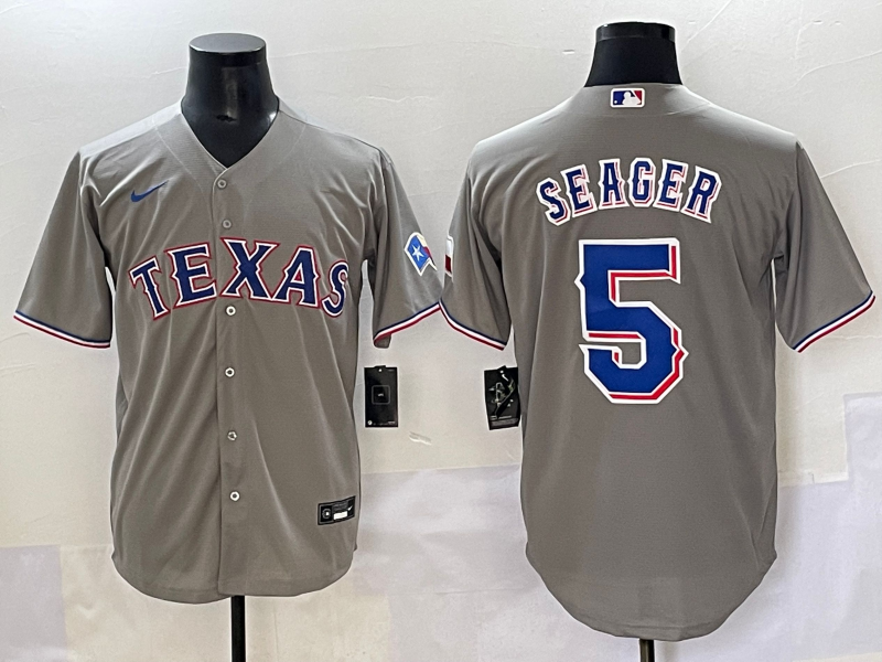 Men's Texas Rangers Corey Seager #5 Gray Replica Player Jersey