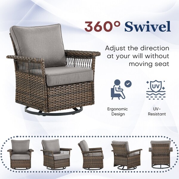 7PCS 3Seat Sofa,2 Swivel Chairs,2 Armchairs,2 Ottomans