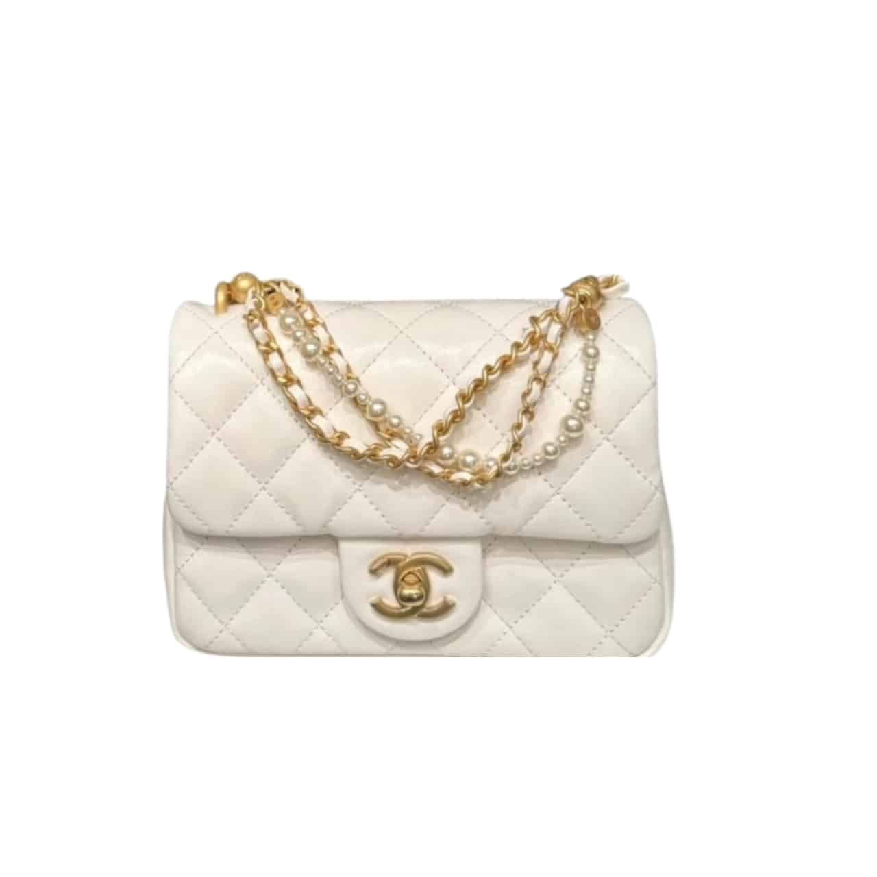 Chanel Mini Flap Bag White 17Cm/6.7in As4385