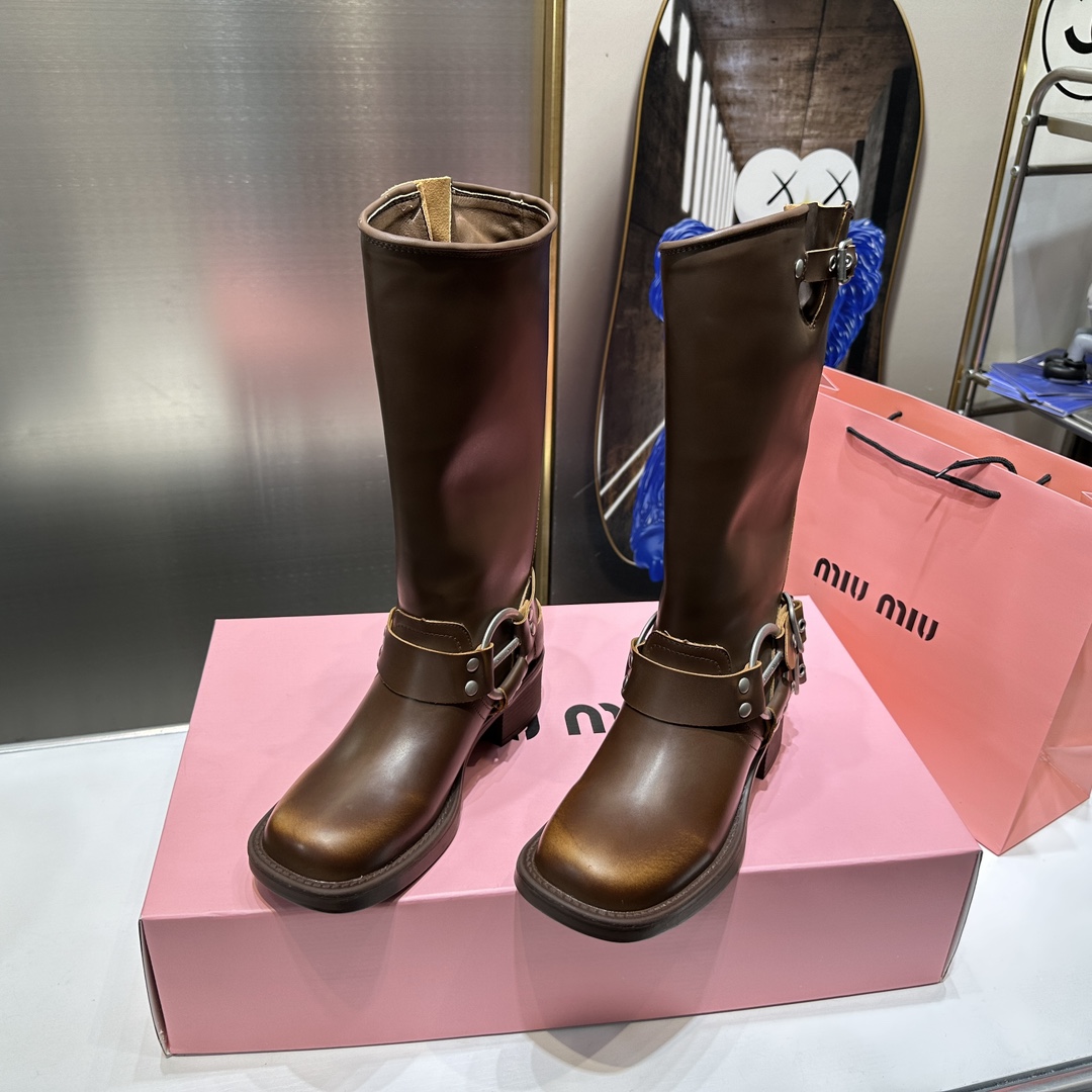 Miumiu Coarse heeled boots Martin boots - cnluxepick