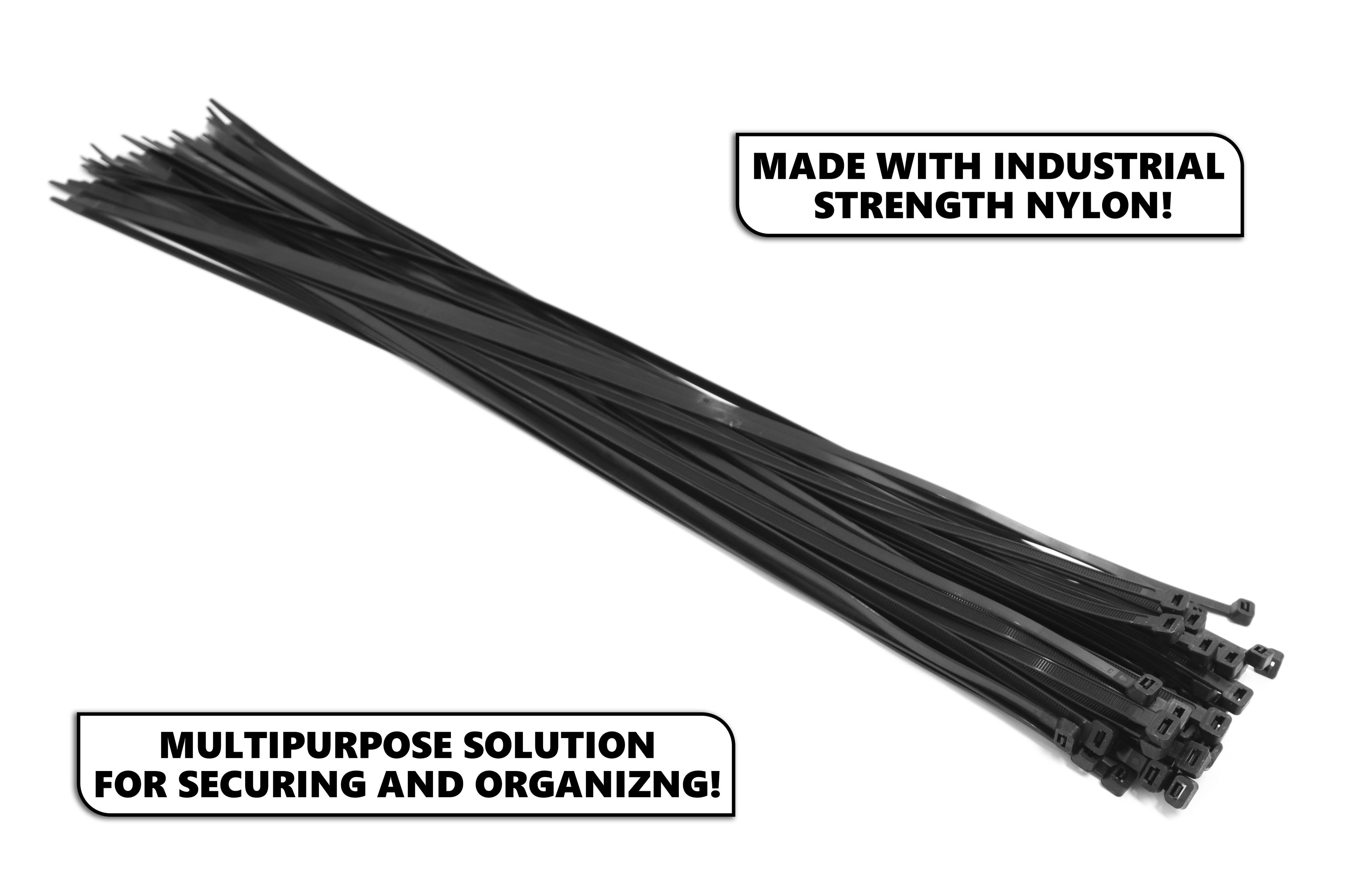 Red Hound Auto 500-Pack Extremely Heavy Duty 36 Inches Zip Cable Tie Down Straps Wire UV Resistant Black Nylon Wrap Multi-Purpos