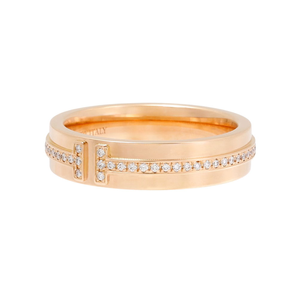 Tiffany & Co. Tiffany T Narrow Diamond Ring 18K Rose Gold 60151412