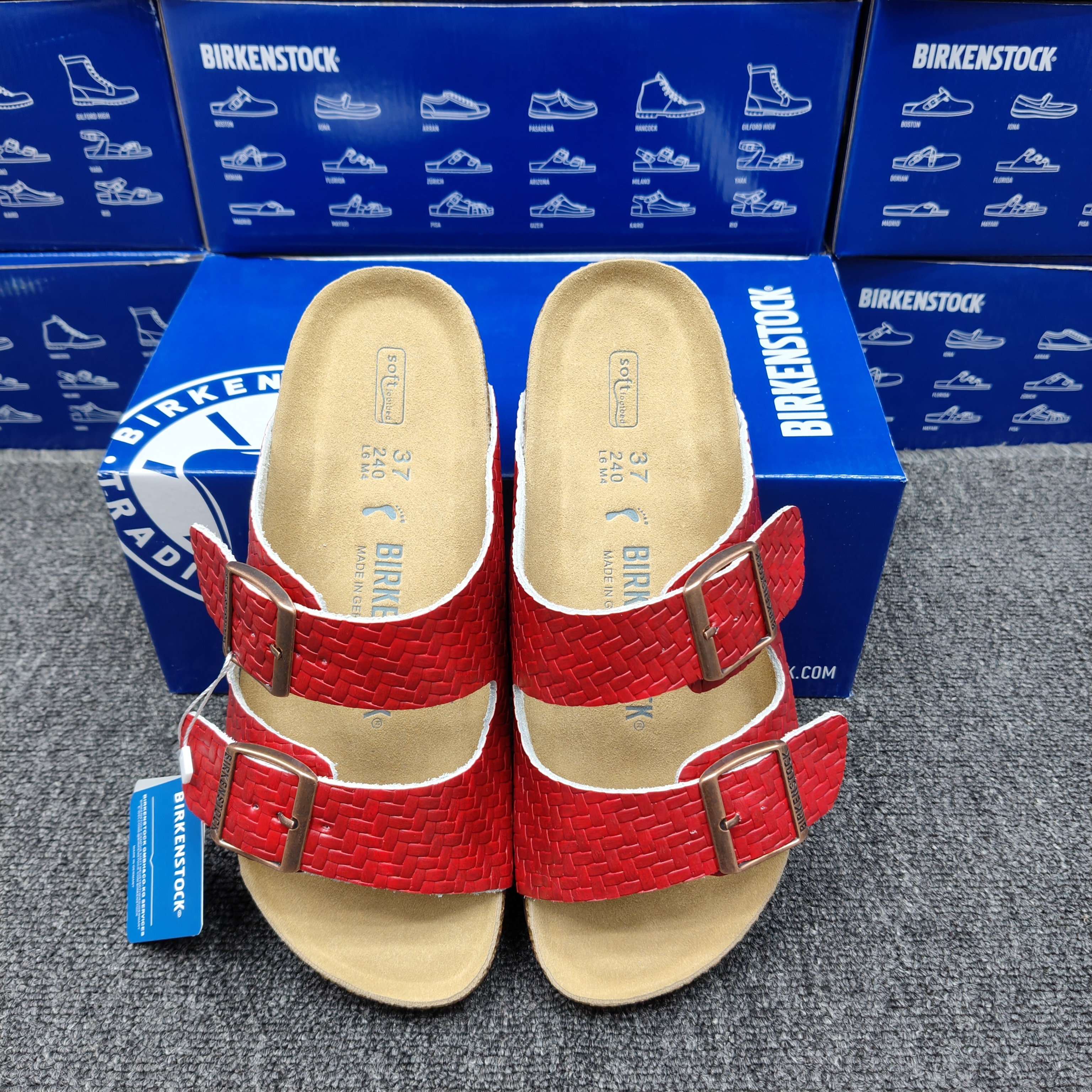 Birkenstock Arizona Leather Embossed Casual Sandals