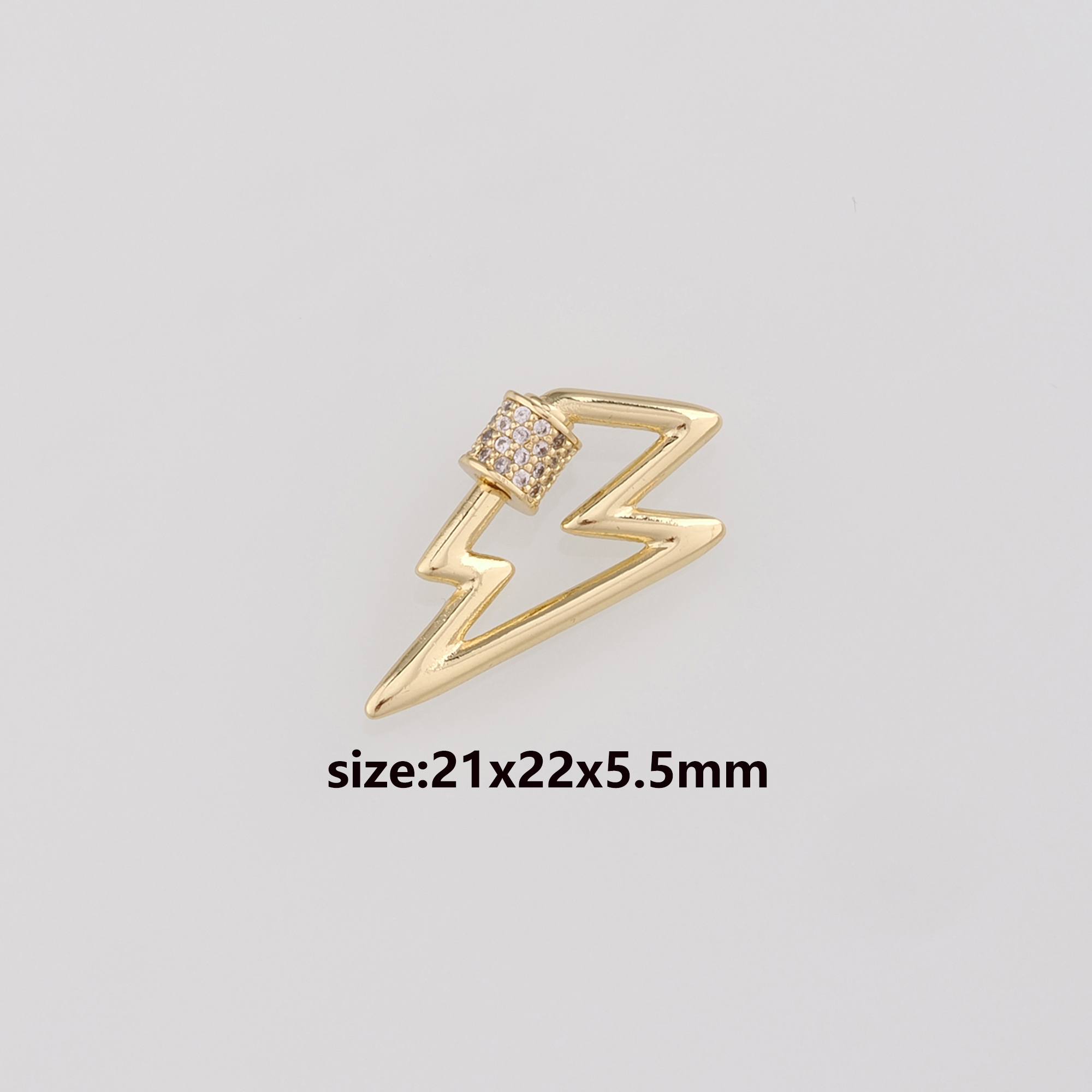 18K Gold Filled Lightning Carabiner Clips,Dainty Lightning Screw Clasp Lock for DIY Jewelry Finding Necklace Bracelet