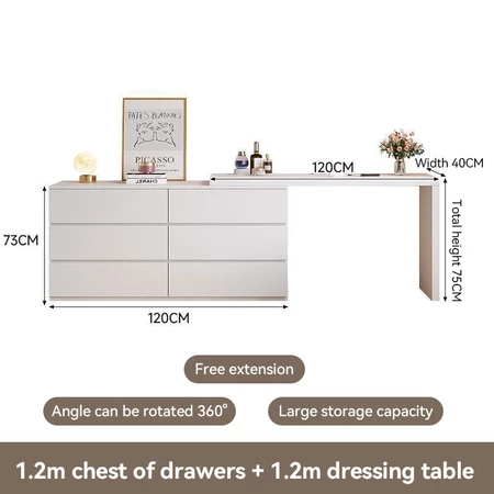 Scalable dressing table and drawer set for bedroom modern dressing table