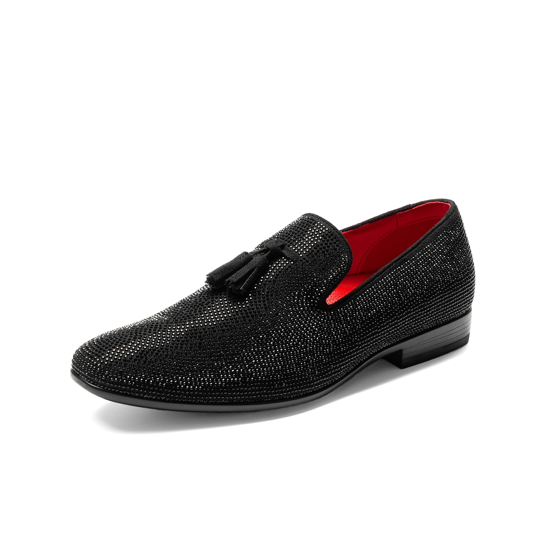 Men's Comfortable Rhinestone Tuxedo Loafers