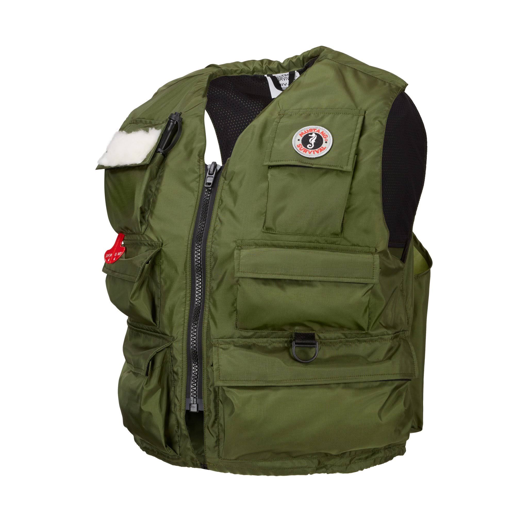 Mustang Inflatable Fisherman&s Vest - Manual - SM - Olive
