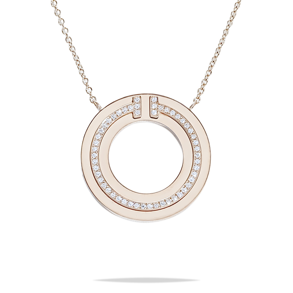 Tiffany & Co. Tiffany T Necklace 18K Rose Gold Diamond