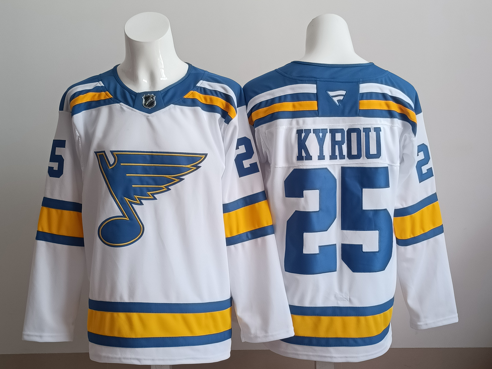 Men's St. Louis Blues Jordan Kyrou #25 Fanatics White Breakaway Player Jersey