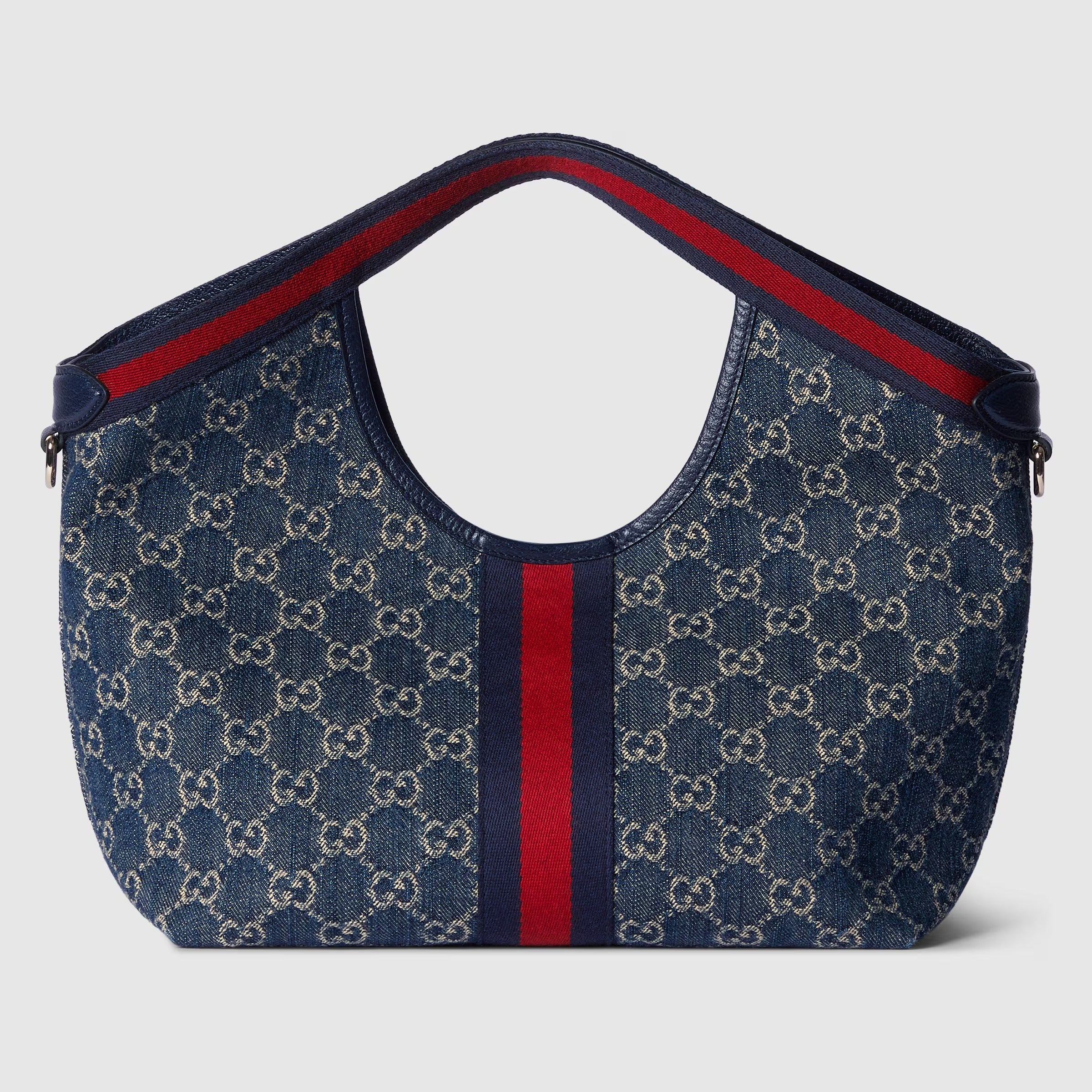 Gucci GG Denim Giglio Small Tote Bag – Blue