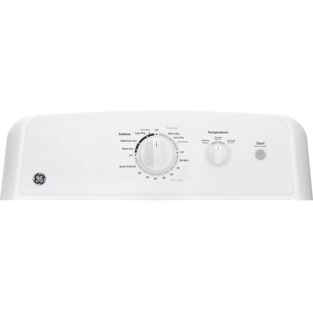 GE GTX22EASKWW 6.2 Cu. Ft. Capacity Aluminized Alloy Drum Electric Dryer