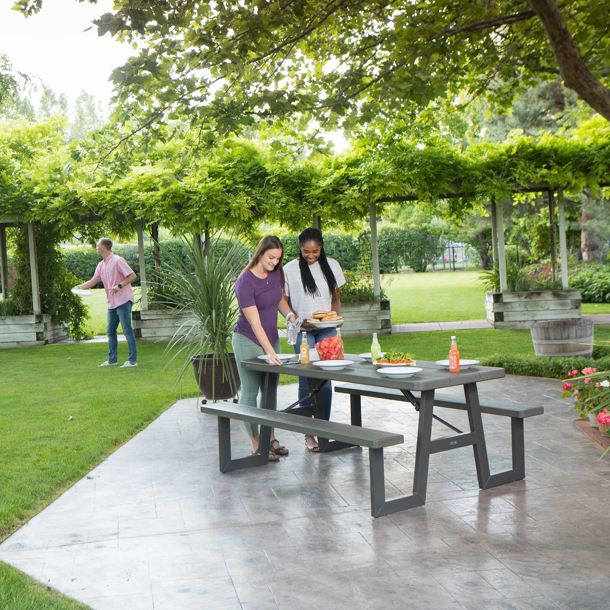 Lifetime 6-Foot W-Frame Folding Picnic Table, 60233
