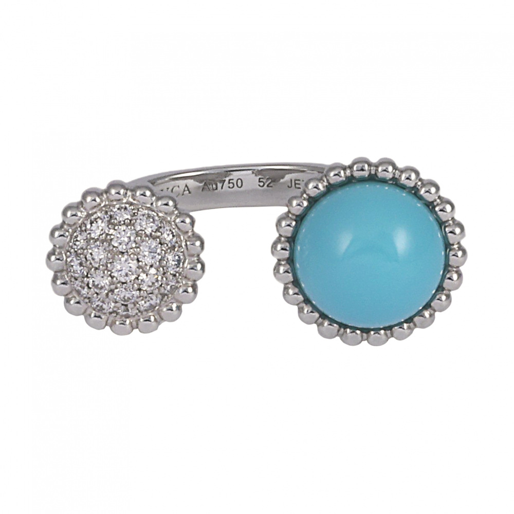Van Cleef & Arpels Perlekruul Entre Les Door Ring 18K White Gold VCARO9SW00