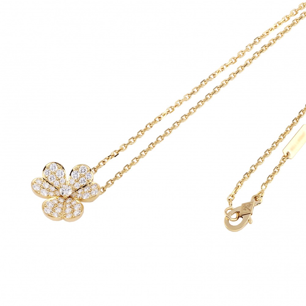 Van Cleef & Arpels Frivole Necklace 18K Yellow Gold Diamond VCRP2V100