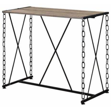 Oak and Black Bar Table
