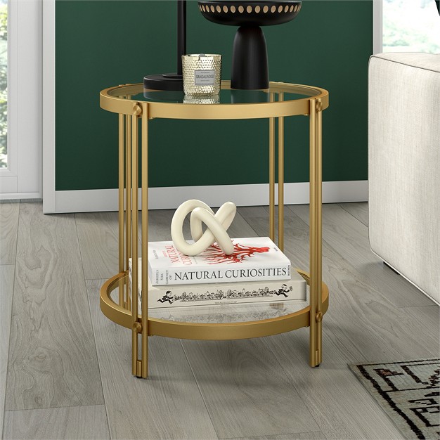 21 25 Inches Brass Metal glass Side Table Henn amp hart