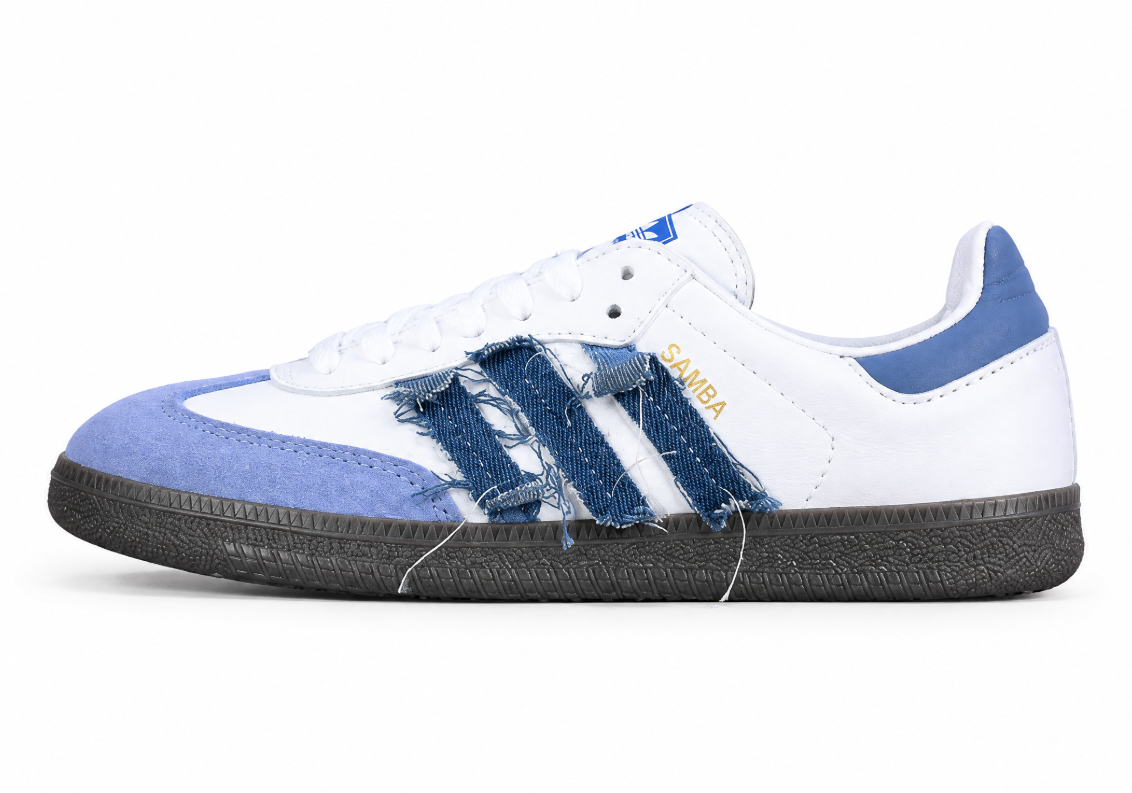 Adidas Samba Vegan Og White/Black/Blue IG1024