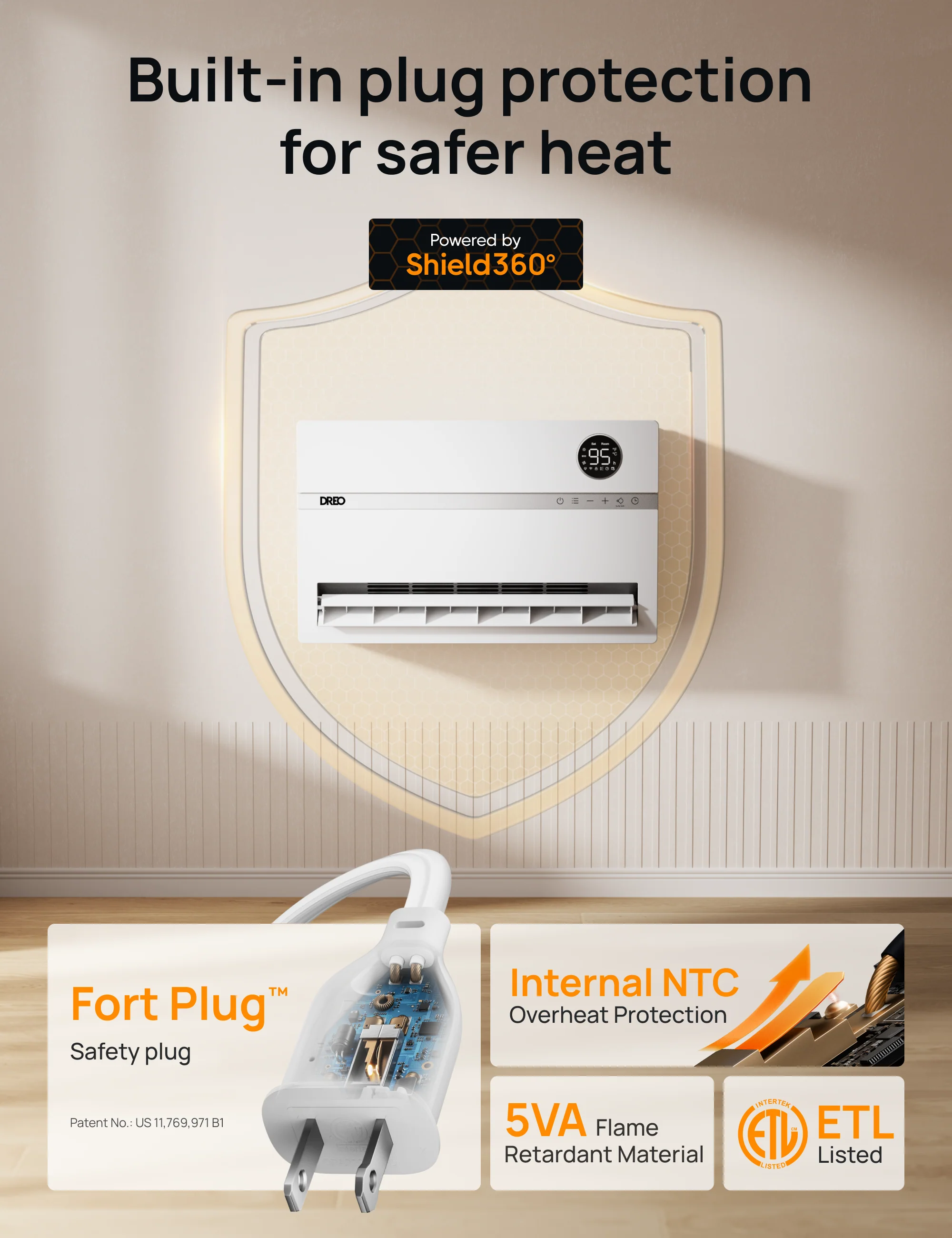 Smart Wall-mounted Heater WH729S with FortPlug™