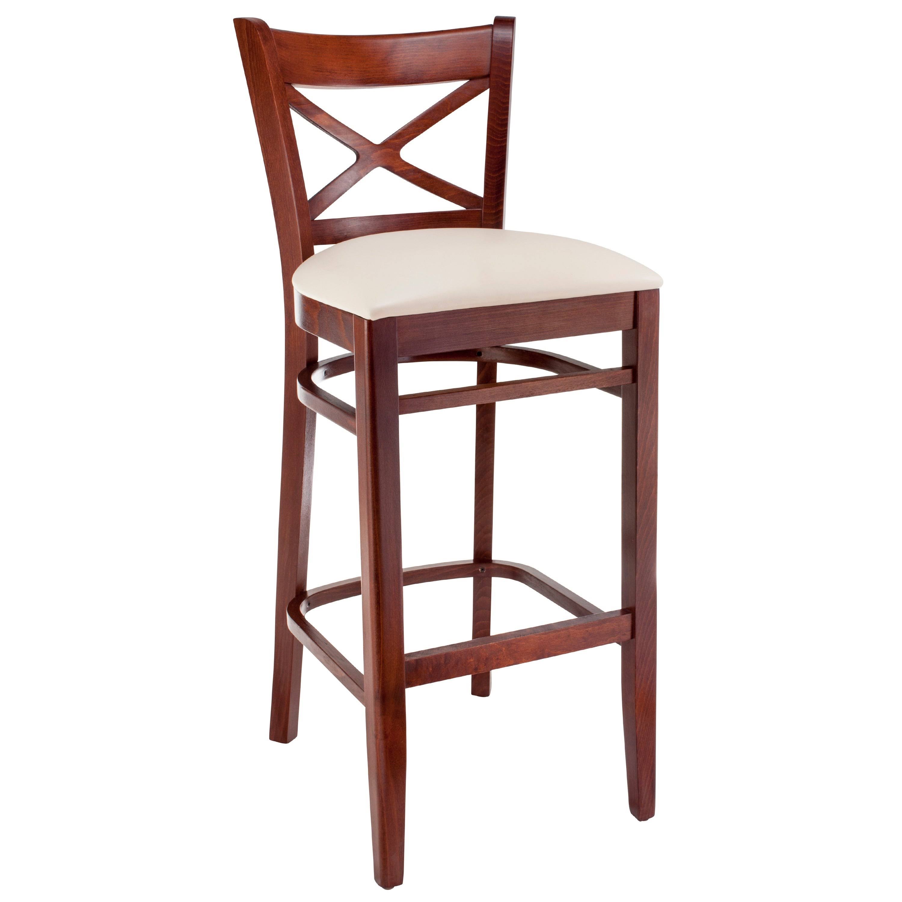 Copper Grove Barna Solid Wood X-Back Microfiber Seat Bar Stool (Black)