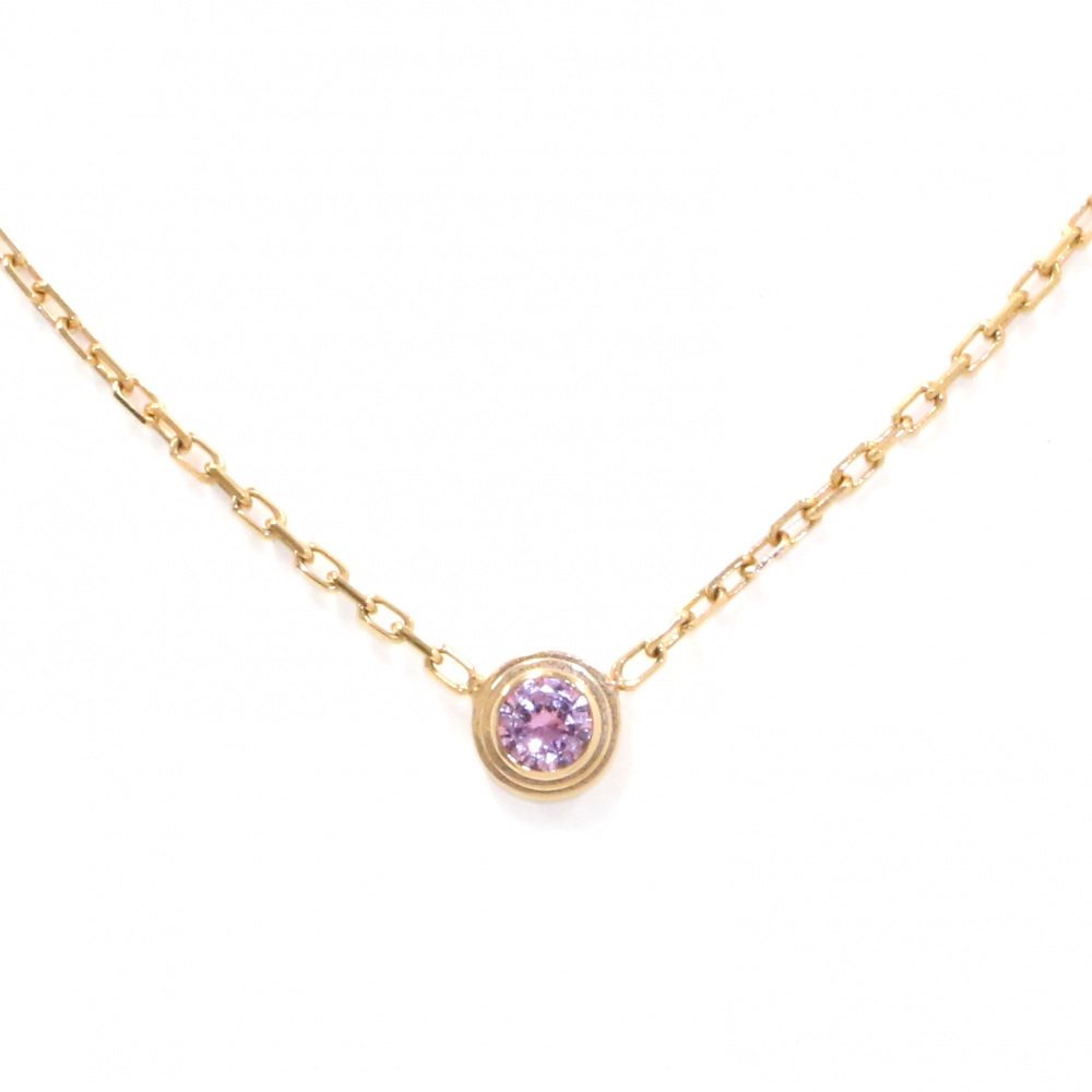 Cartier Pink Gold Diaman Leger Necklace K18PG Sapphire