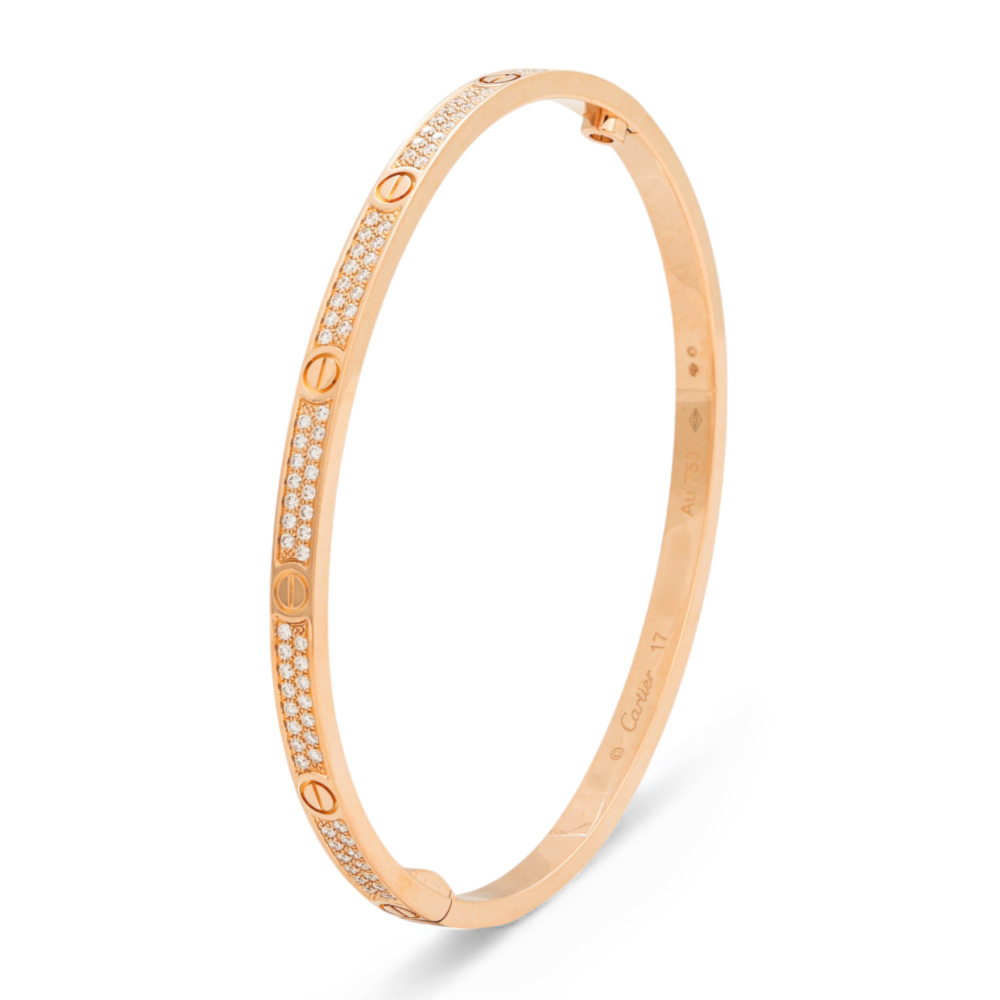 Cartier Love Bracelet 18K Rose Gold Diamond