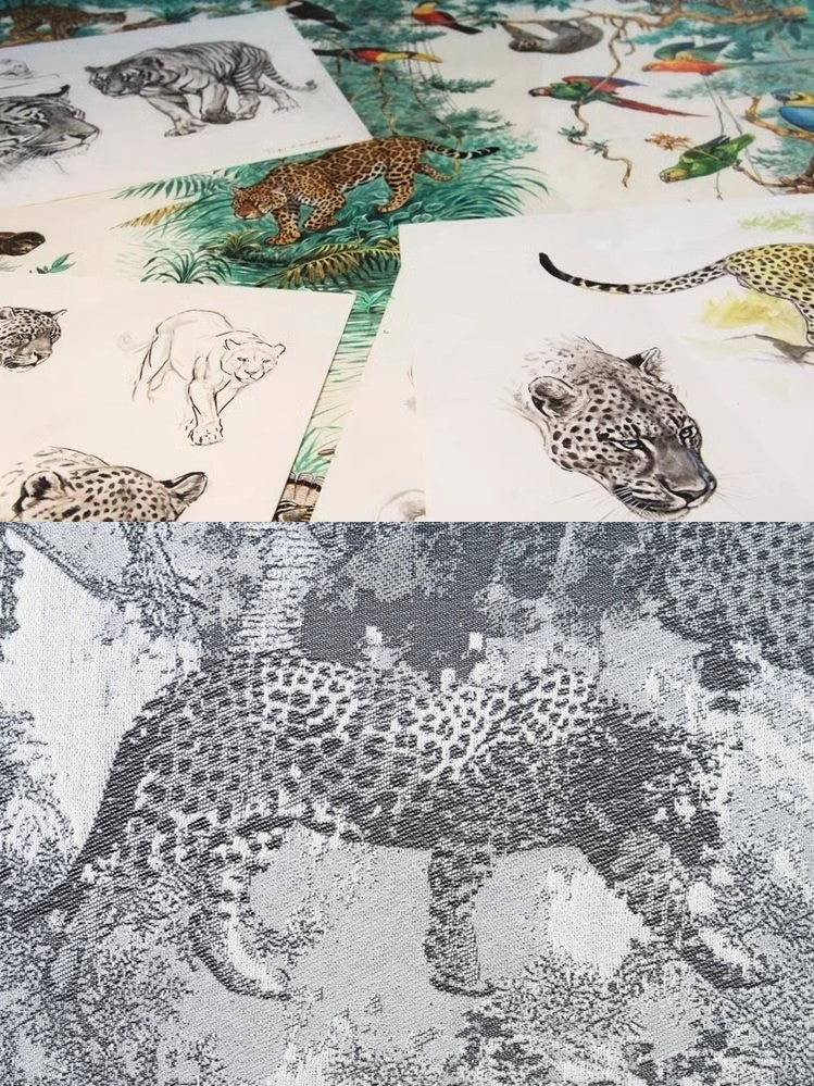 BD105 (Set) - Silk Handmade Jungle Lucky Treasure Square Pillow, Stripe Pillow