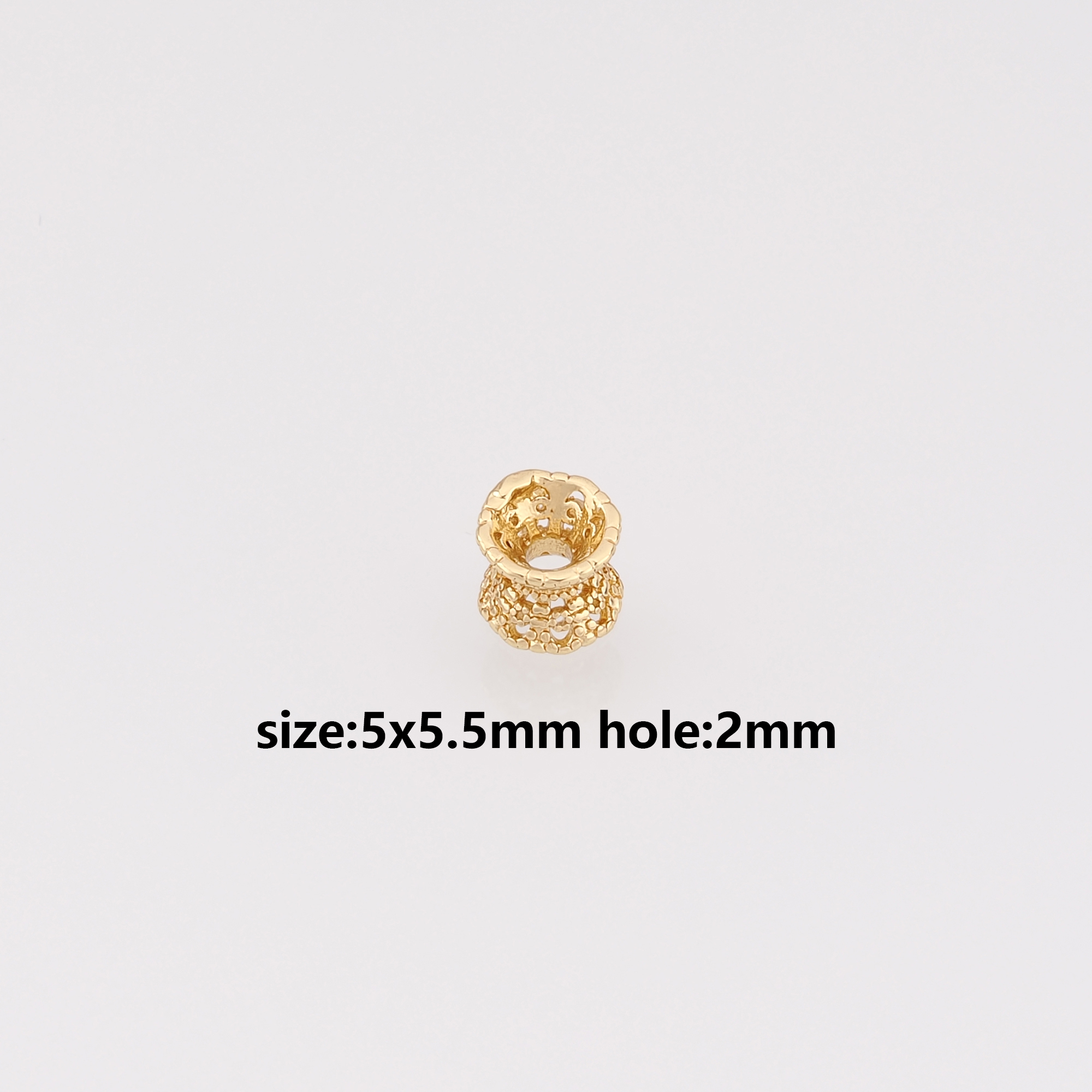18K Gold Filled Flower Spacer Beads,Barrel Beads for Bracelet Jewelry Necklace Making Supply