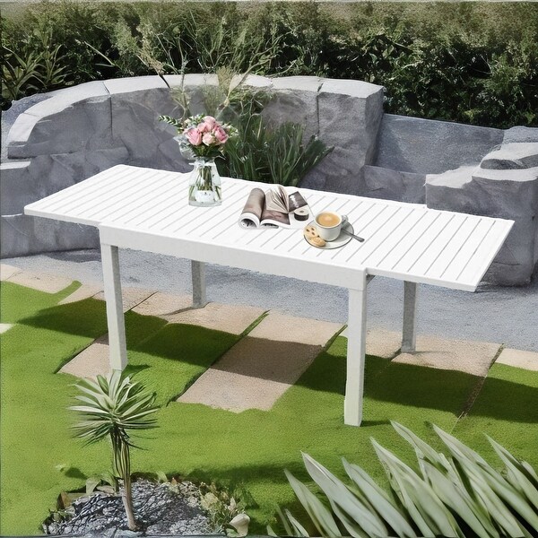 Aluminum Patio Extendable Dining Table,Adjustable Patio Dining Table