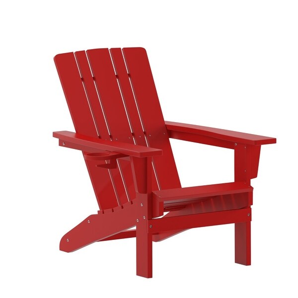 Commercial Grade AllWeather Adirondack Chair with Swiveling Cupholder