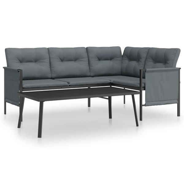 vidaXL 2 Piece Patio Lounge Set Anthracite Steel