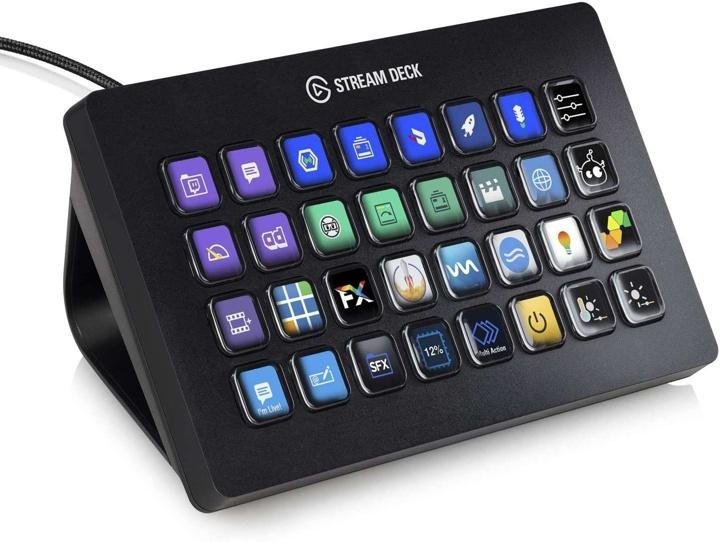 elgato-stream-deck-Live Content Creation Controller with 15 Customizable LCD Keys, Adjustable Stand, for Windows 10 and macOS 10.11 or later