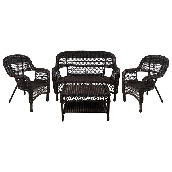 4Piece Resin Wicker Outdoor Patio Conversation Set