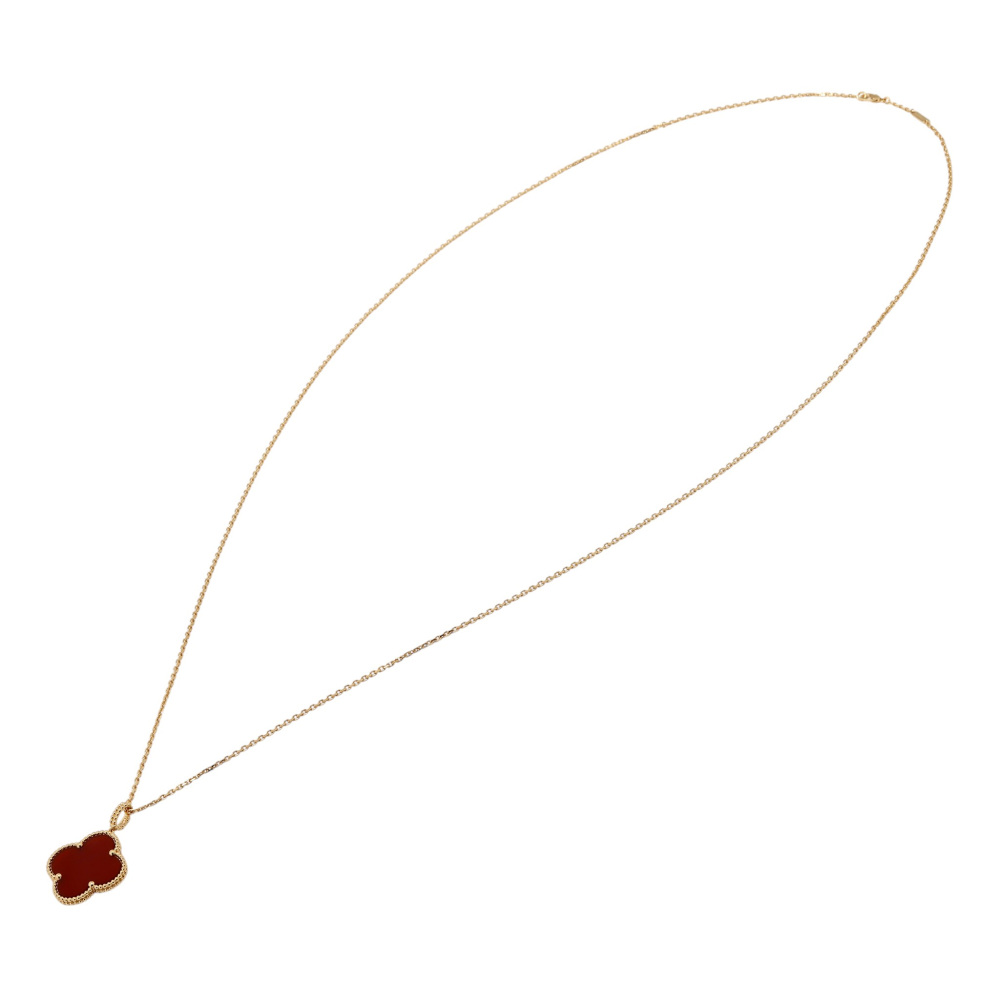 Van Cleef & Arpels Magic Alhambra Necklace 1 Motif 18K Yellow Gold Carnelian VCARO49N00