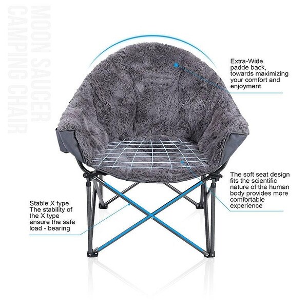 Plush Moon Saucer Chair with Carry Bag