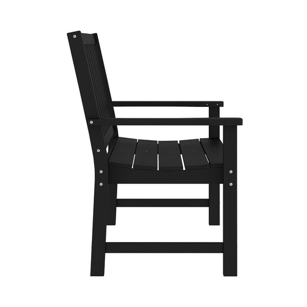 All Weather Heavy Duty Commercial Recycled HDPE Bench with Curved Seat