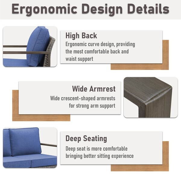 Patio Sofa Wicker High Back Sofa