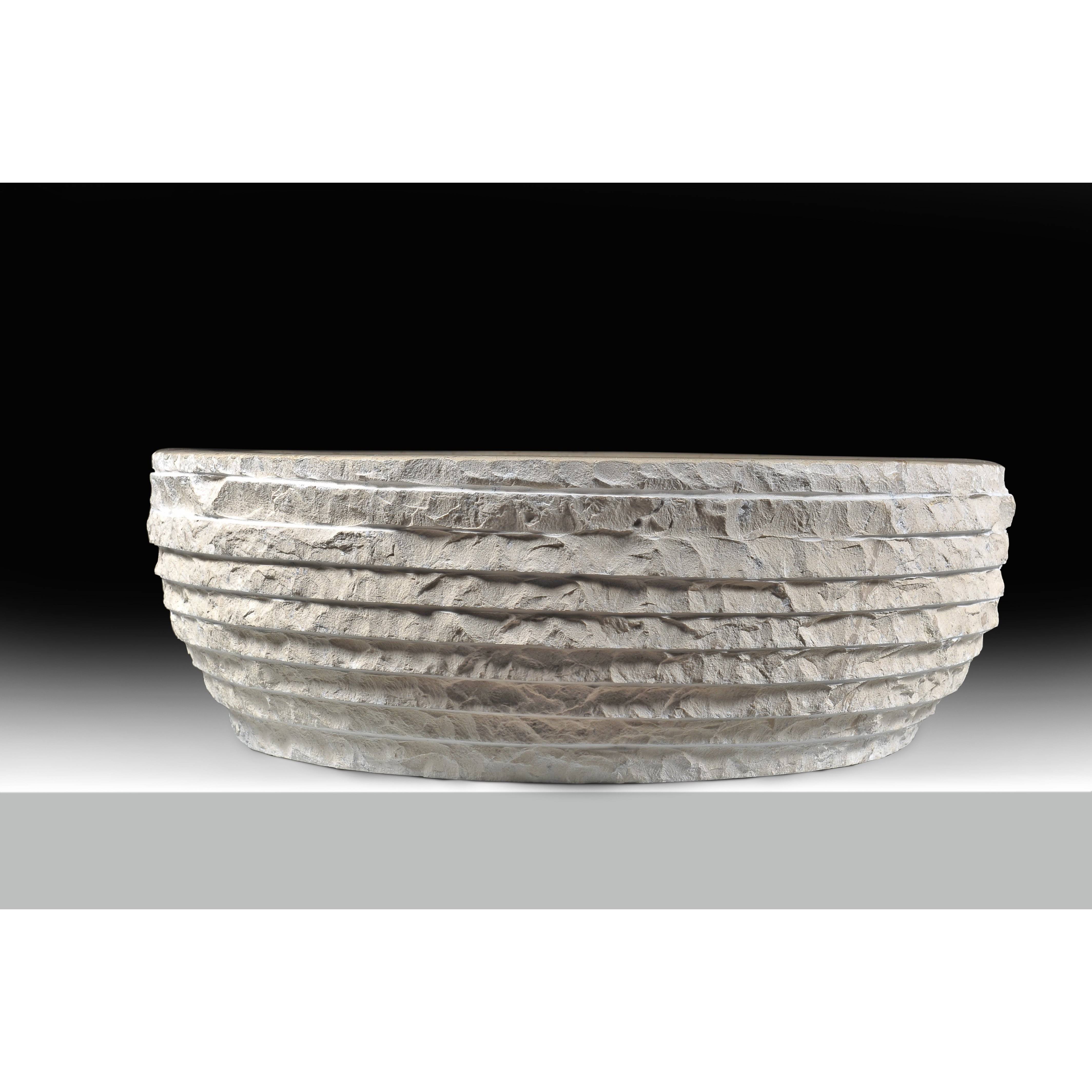Anzzi LS-AZ147 Desert Basin Vessel Sink in Classic Cream Marble
