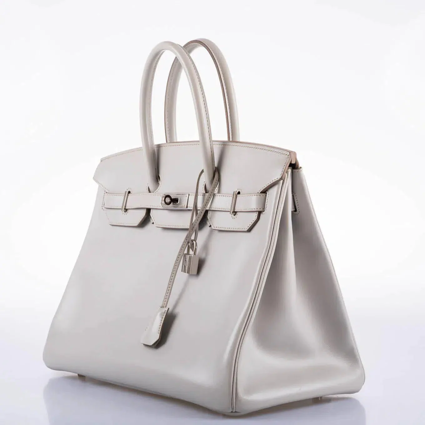 Hermès Birkin 35 Gris Perle Tadelakt Guilloche Palladium Hardware