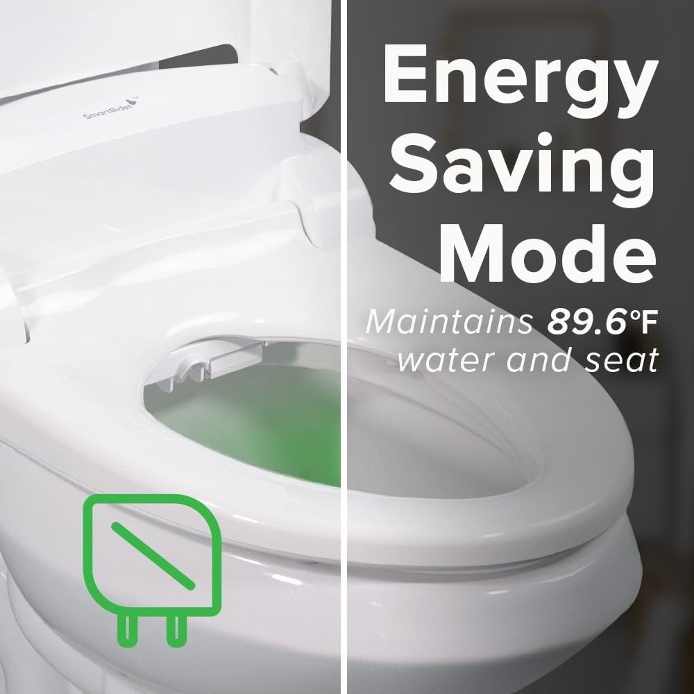 Electric Smart Bidet Toilet Seat with Heated Seat & Warm Air Dryer, Remote Control Elongated Bidet