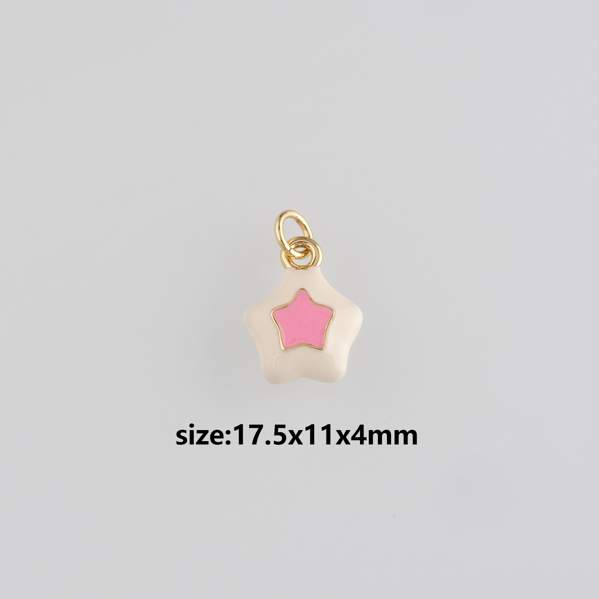 18K Gold Filled Starfish Pendant,Enamel Starfish Charm Earrings Necklace for DIY Jewelry Making Supply