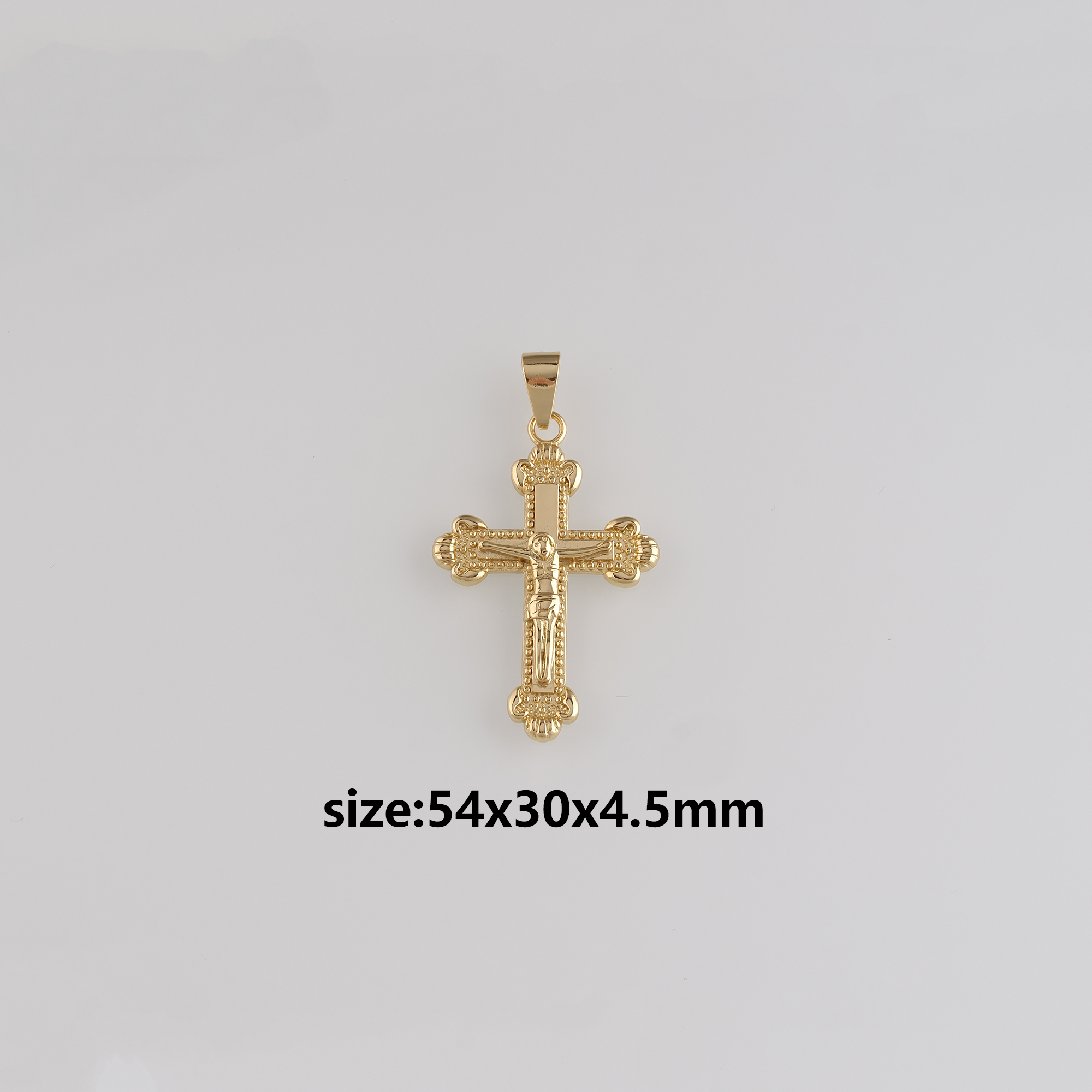 18K Gold Filled Cross Pendant,Religious Charm Earrings Necklace for DIY Jewelry Making Supply